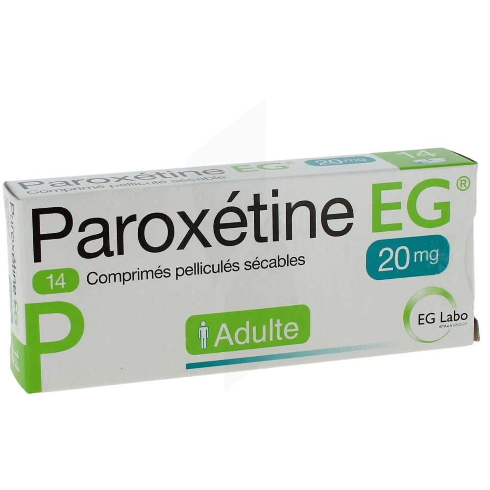 Paroxetine Eg 20 Mg, Comprimé Pelliculé Sécable