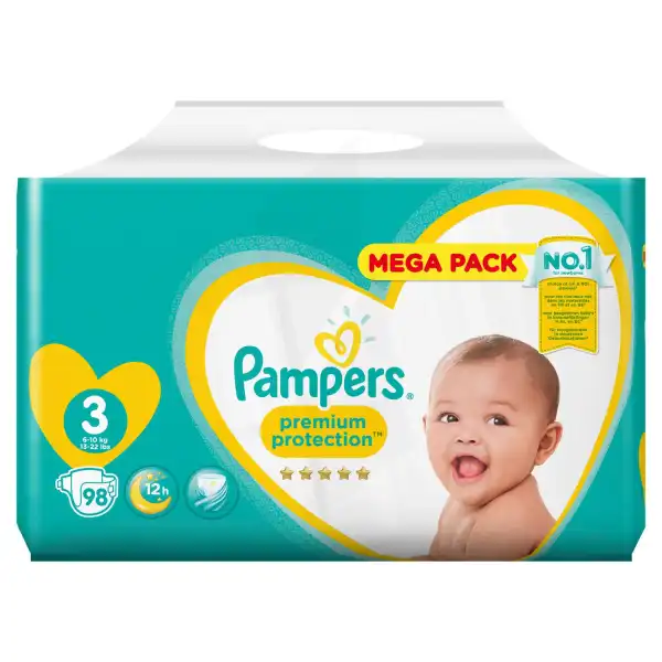 Pampers Premium Couche Protection T3 5-9kg Paq/98