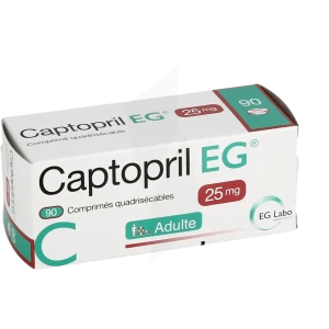 Captopril Eg 25 Mg, Comprimé Quadrisécable