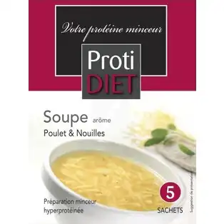 Protidiet - Potage Arôme Poulet Nouilles B/5 à BU
