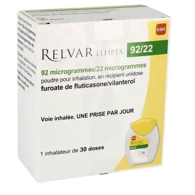 RELVAR ELLIPTA 92 microgrammes/22 microgrammes, poudre pour inhalation, en récipient unidose