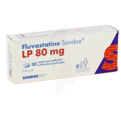 Fluvastatine Sandoz Lp 80 Mg, Comprimé Pelliculé à Libération Prolongée à PEYNIER