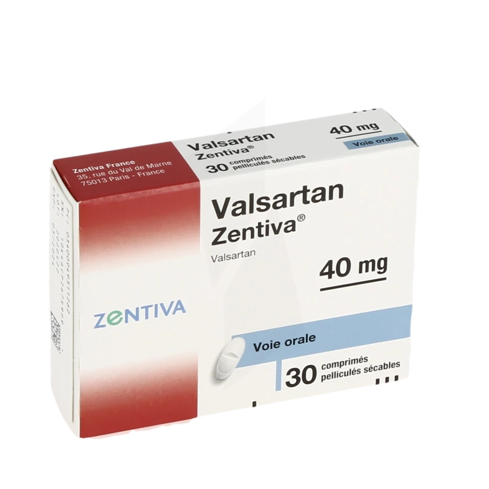 Valsartan Zentiva 40 Mg, Comprimé Pelliculé Sécable