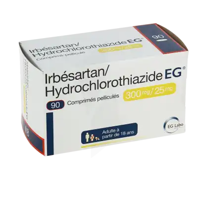 Irbesartan/hydrochlorothiazide Eg 300 Mg/25 Mg, Comprimé Pelliculé à FLEURANCE