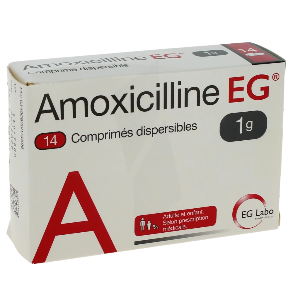 Amoxicilline Eg 1 G, Comprimé Dispersible