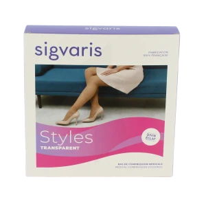 Sigvaris Styles Transparent Bas Auto-fixants  Femme Classe 2 Beige 120 Medium Normal