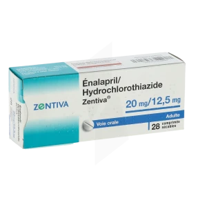 Enalapril/hydrochlorothiazide Zentiva 20 Mg/12,5 Mg, Comprimé Sécable