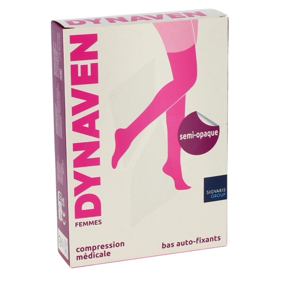 Dynaven Semi-opaque Bas Auto-fixants  Femme Classe 2 Noir Small Normal-