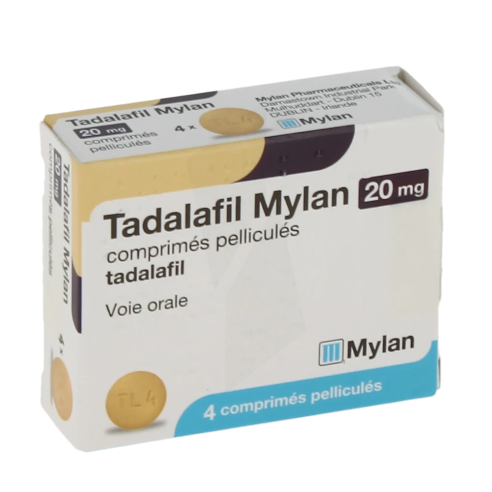 Tadalafil Mylan 20 Mg, Comprimé Pelliculé