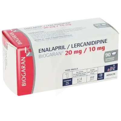 Enalapril/lercanidipine Biogaran 20 Mg/10 Mg, Comprimé Pelliculé à CANALS