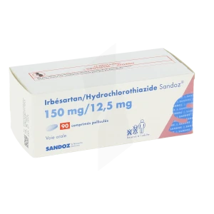 Irbesartan/hydrochlorothiazide Sandoz 150 Mg/12,5 Mg, Comprimé Pelliculé