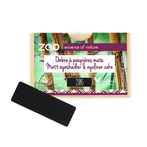 Zao Recharge Ombre à Paupières Rectangle 206 Noir /eyeliner Cake * 1,3g