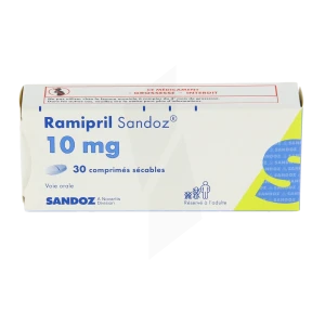 Ramipril Sandoz 10 Mg, Comprimé Sécable