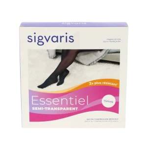 Sigvaris Essentiel Semi-transparent Bas Auto-fixants Po Femme Classe 2 Dune Medium Normal