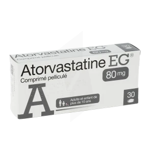 Atorvastatine Eg Labo 80 Mg, Comprimé Pelliculé