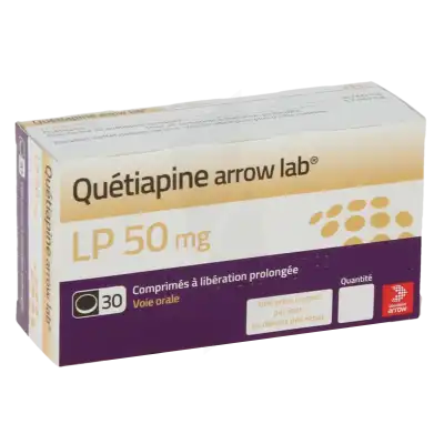 Quetiapine Arrow Lab Lp 50 Mg, Comprimé à Libération Prolongée à Casteljaloux