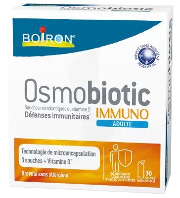 Boiron Osmobiotic Immuno Adulte Poudre Orodispersible Abricot 30 Sticks/1,6g à QUINCY-SOUS-SÉNART