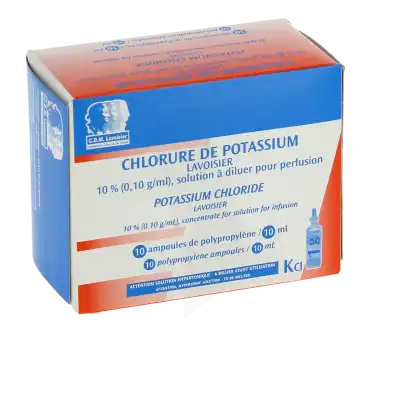 Chlorure De Potassium Lavoisier 10 % (0,10 G/ml), Solution à Diluer Pour Perfusion à Rueil-Malmaison