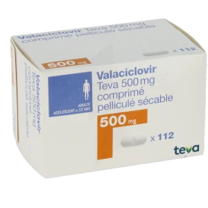 Valaciclovir Teva 500 Mg, Comprimé Pelliculé Sécable