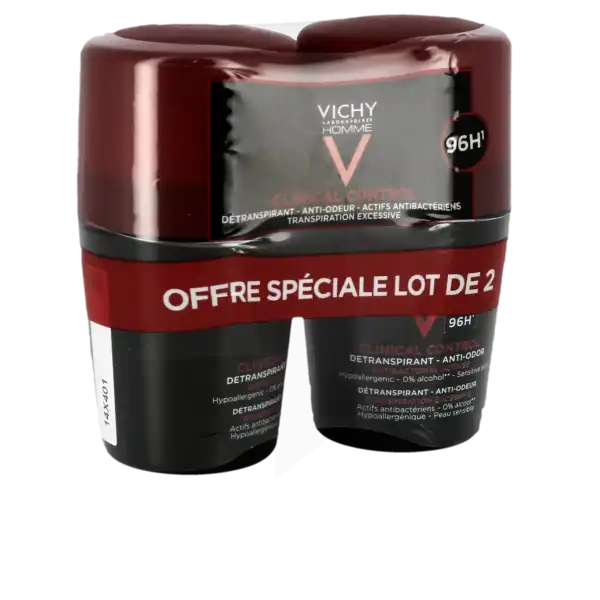 Vichy Homme Détranspirant Clinical Control Anti-odeur 96h 2roll-on/50ml