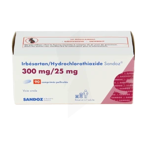 Irbesartan/hydrochlorothiazide Sandoz 300 Mg/25 Mg, Comprimé Pelliculé