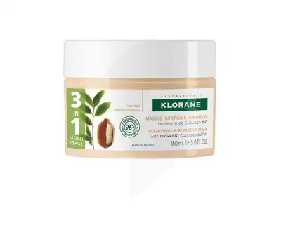 Klorane Beurre De Cupuaçu Bio Masque Nutrition Et Réparation 150ml à Lavernose-Lacasse