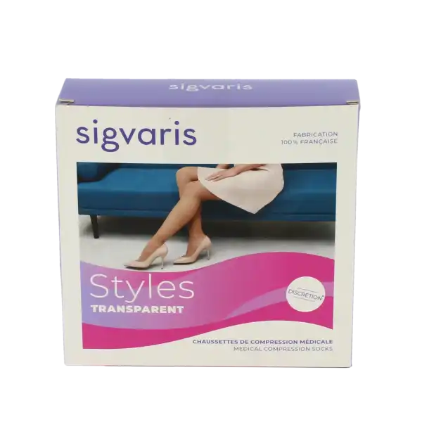 Sigvaris Styles Transparent Chaussettes  Femme Classe 2 Beige 120 X Large Normal