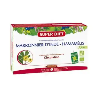 Superdiet Marronnier d'Inde Hamamélis Bio Solution buvable 20 Ampoules/15ml
