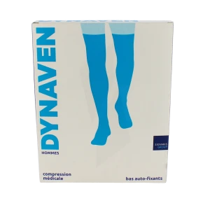 Sigvaris Dynaven Semi-opaque Fin Bas Auto-fixants Morpho- Classe 2 Homme Noir Normal L