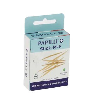 Papilli Stick M.f Bâtonnet Inter-dentaire Bois Double Pointe B/60