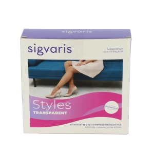 Sigvaris Styles Transparent Chaussettes  Femme Classe 2 Beige 120 X Large Normal