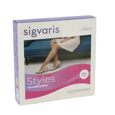 Sigvaris Styles Transparent Bas Auto-fixants  Femme Classe 2 Beige 140 Medium Normal à Le Breuil
