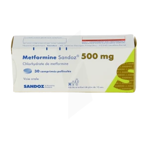 Metformine Sandoz 500 Mg, Comprimé Pelliculé