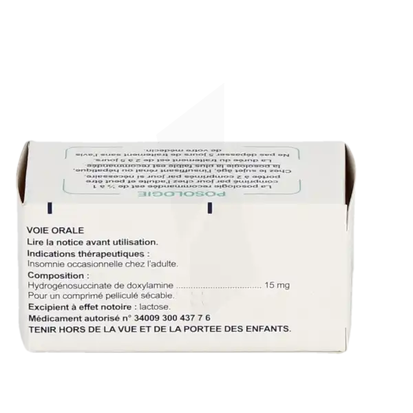 Doxylamine Eg Labo 15 Mg, Comprimé Pelliculé Sécable
