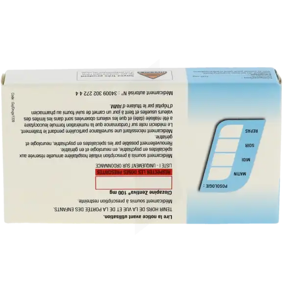 Clozapine Zentiva 100 Mg, Comprimé Sécable