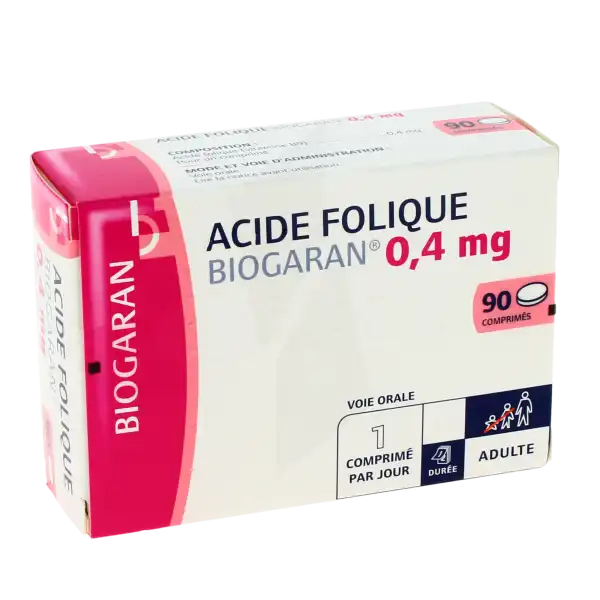 Acide Folique Biogaran 0,4 Mg, Comprimé