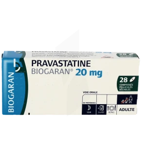 Pravastatine Biogaran 20 Mg, Comprimé Pelliculé Sécable