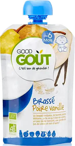 Good Goût Alimentation Infantile Brassé Poire Vanille Gourde/90g