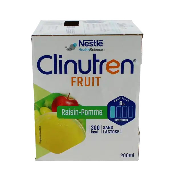 Clinutren Fruit Nutrim Pomme Raisin 4b/200ml