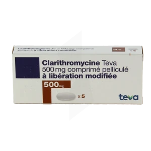 Clarithromycine Teva 500 Mg, Comprimé Pelliculé à Libération Modifiée