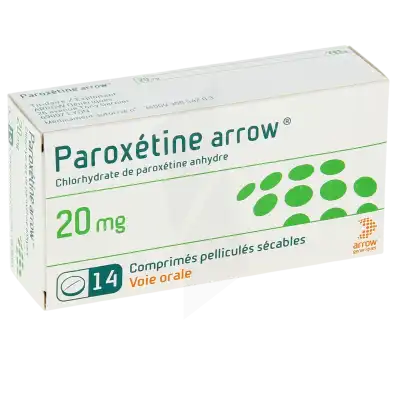 PAROXETINE ARROW 20 mg, comprimé pelliculé sécable