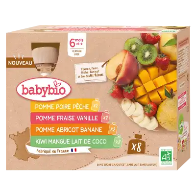 Babaybio Multi-parfums Gourdes De Fruits 8gourdes/90g à VILLENAVE D'ORNON