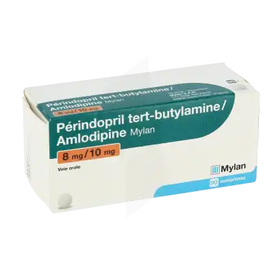 Perindopril Tert-butylamine/amlodipine Viatris 8 Mg/10 Mg, Comprimé à Seysses
