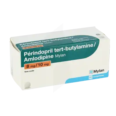 PERINDOPRIL TERT-BUTYLAMINE/AMLODIPINE VIATRIS 8 mg/10 mg, comprimé