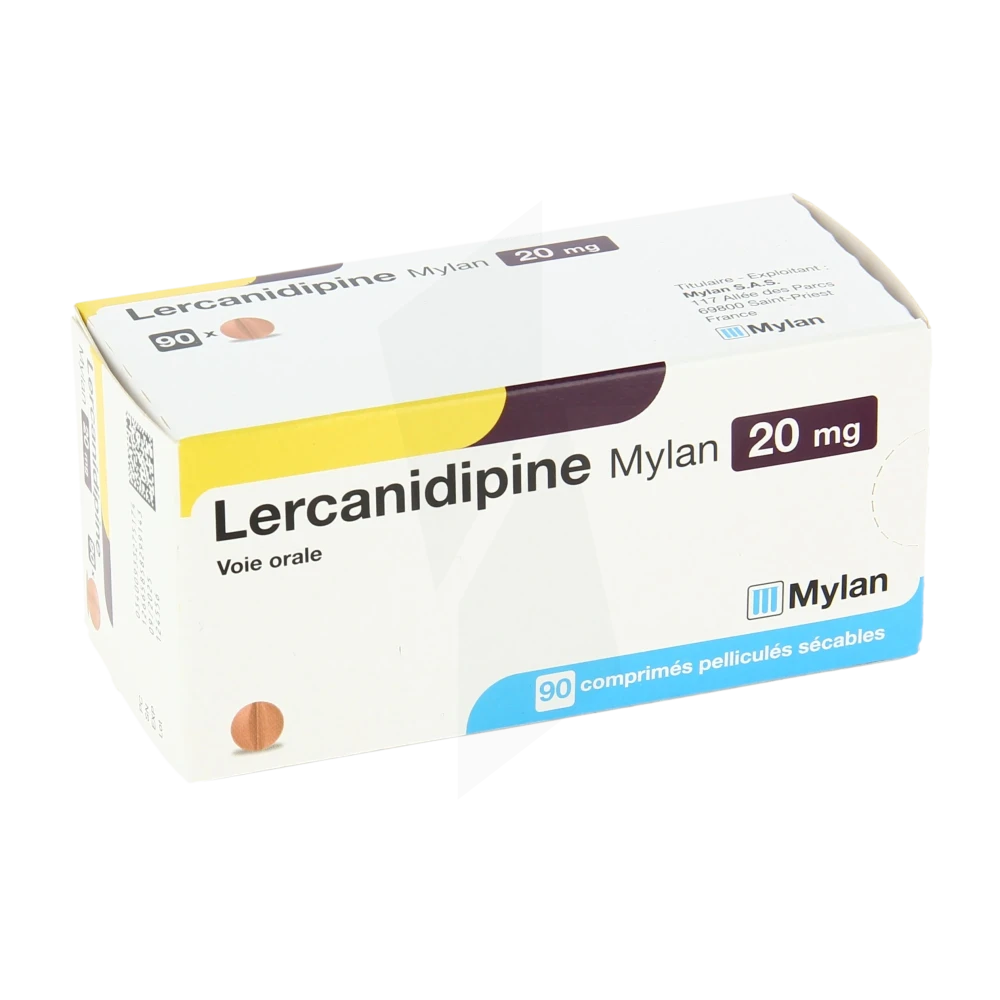 Lercanidipine Viatris 20 Mg, Comprimé Pelliculé Sécable