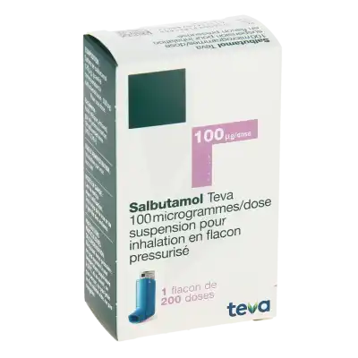 Salbutamol Teva 100 Microgrammes/dose, Suspension Pour Inhalation En Flacon Pressurisé à CUISERY
