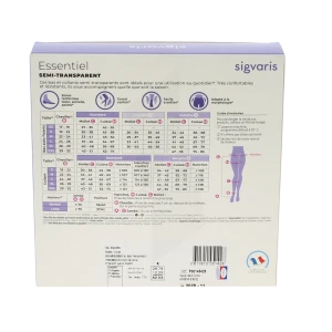 Sigvaris Essentiel Diaphane Semi-transparent Collant Classe 2 Femme Noir Normal L