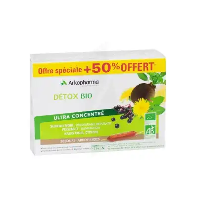 Arkofluide Détox Bio 20 Ampoules + 50% Offert à Cavignac