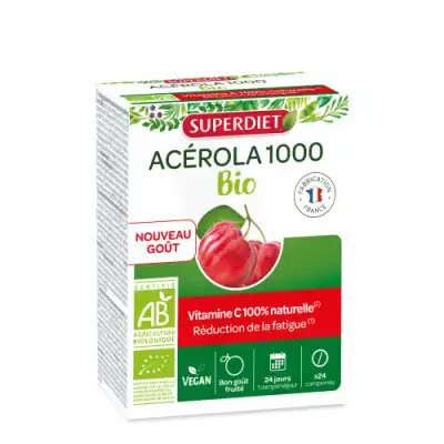 Superdiet Acérola 1000 Bio Comprimés à Croquer B/24 à L'Haÿ-les-Roses