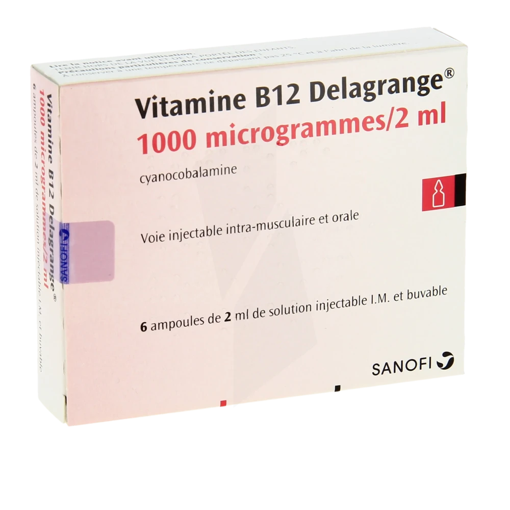 Vitamine B12 Delagrange 1000 µg/2 Ml, Solution Injectable (im) Et Buvable